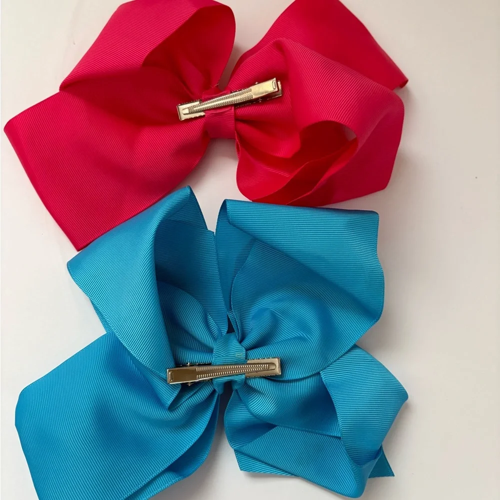 Pink and Blue Hair Bows